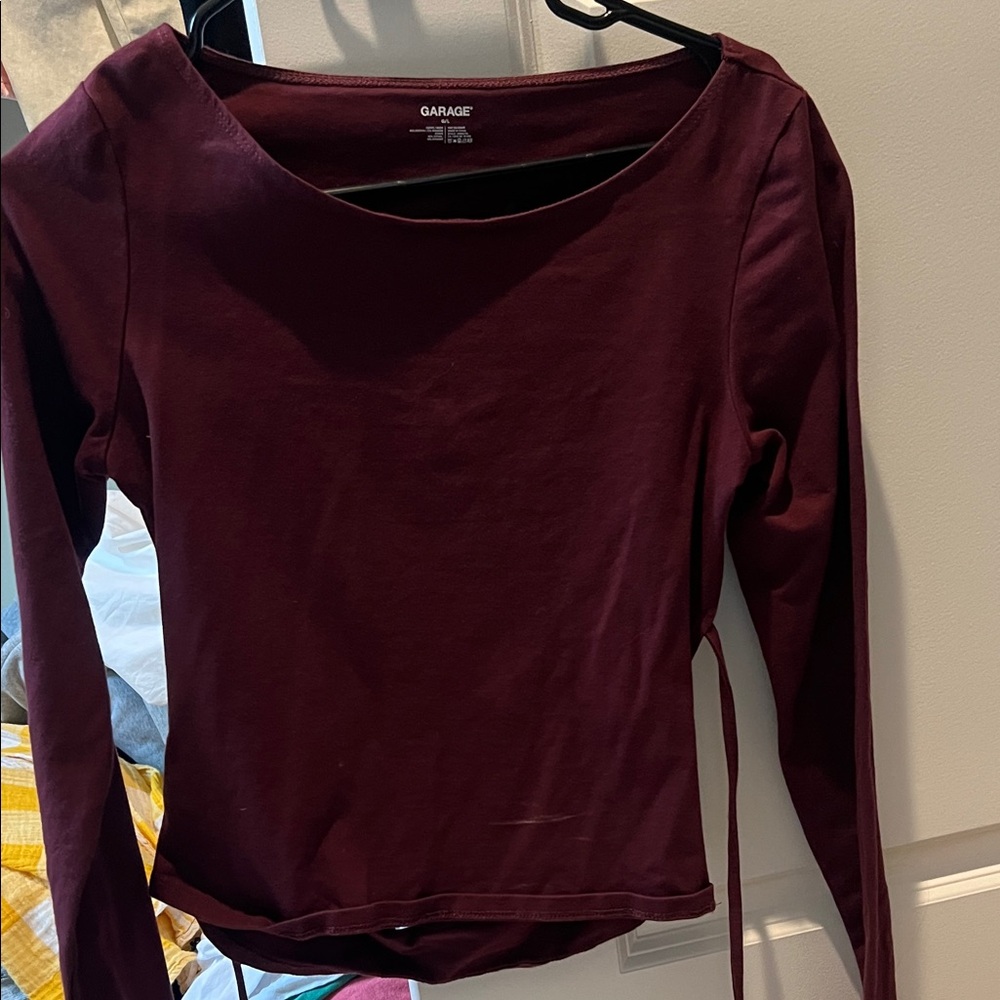 Garage Women's Deep Burgundy Long Sleeve Tee